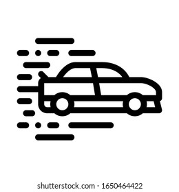 Car High Speed Icon Vector. Outline Car High Speed Sign. Isolated Contour Symbol Illustration