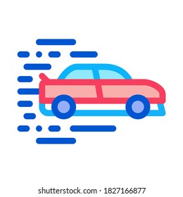 Car High Speed Icon Vector. Outline Car High Speed Sign. Isolated Contour Symbol Illustration