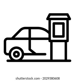 Car highway gate icon outline vector. Toll booth. Road barrier