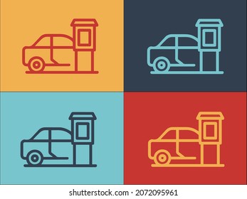 Car Highway Gate Logo, Simple Flat Icon of highway,gate,road