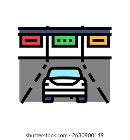 car highway road color icon vector. car highway road sign. isolated symbol illustration