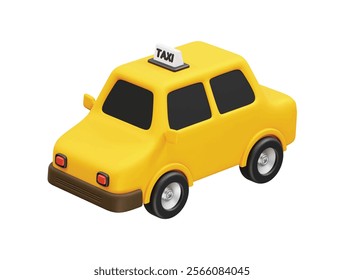 Car for hire, taxi or cab icon. Uber taxi icon 3d illustration