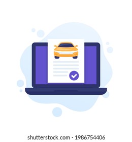 car history report and online check vector icon