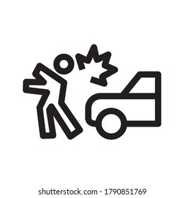 Car Hit icon or logo isolated sign symbol vector illustration - high quality black style vector icons
