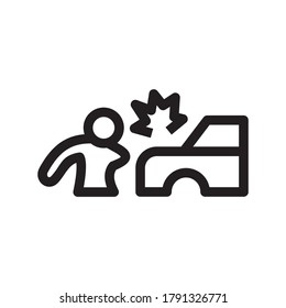 Car Hit icon or logo isolated sign symbol vector illustration - high quality black style vector icons
