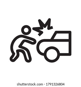 Car Hit icon or logo isolated sign symbol vector illustration - high quality black style vector icons
