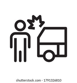 Car Hit icon or logo isolated sign symbol vector illustration - high quality black style vector icons
