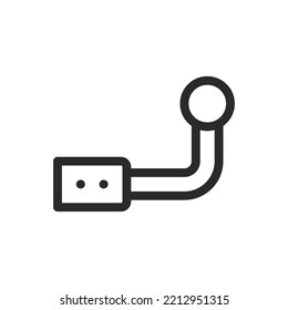 Car Hitch Isolated Icon, Car Tow Hitch Outline Vector Icon With Editable Stroke