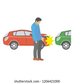 
Car hitted with the other characterizing car damage 

