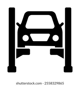 Car hoist icon solid style transparent