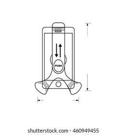 Car holder for mobile device, size and dimension -vector illustration 