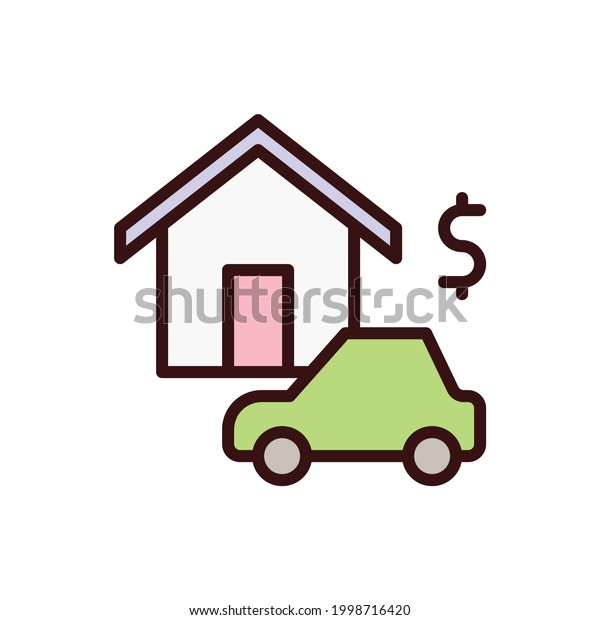 Car, home loan icon
vector illustration