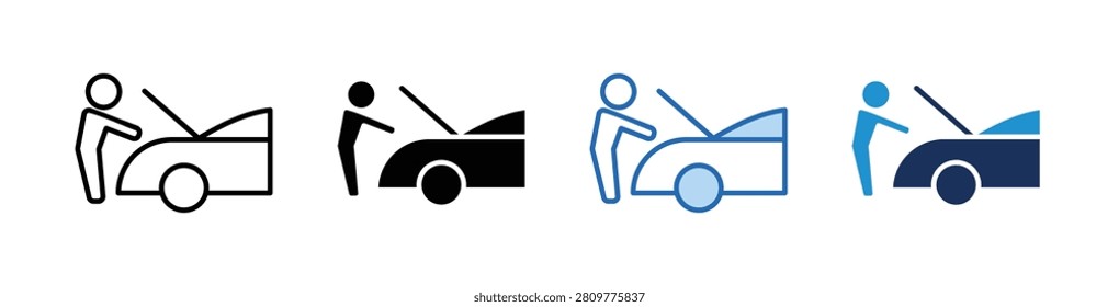Car Hood Icon Collection With Multiple Styles