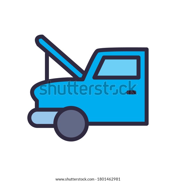 car hood line and fill style\
icon design, Repair service and vehicle theme Vector\
illustration