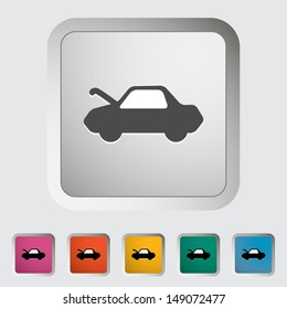 Car hood release button. Single icon. Vector illustration.