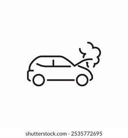 Vector de la señal del icono del humo del capó del coche