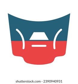 Car Hood Vector Glyph Two Color Icon For Personal And Commercial Use.
