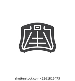 Car hood vector icon. filled flat sign for mobile concept and web design. Car Bonnet glyph icon. Symbol, logo illustration. Vector graphics