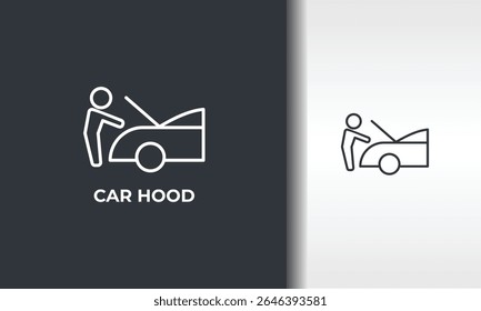 Vetor De Capuz De Carro, Ícone Ou Sinal De Logotipo Ilustração De Símbolo Isolada