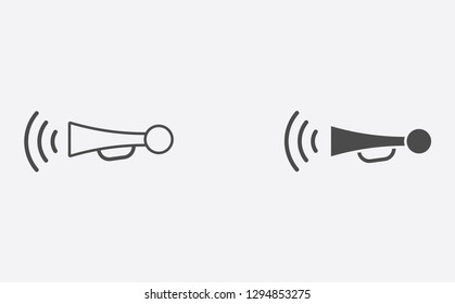 Car horn filled and outline vector icon sign symbol