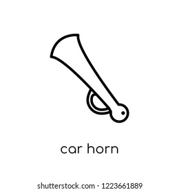 car horn icon. Trendy modern flat linear vector car horn icon on white background from thin line Car parts collection, outline vector illustration