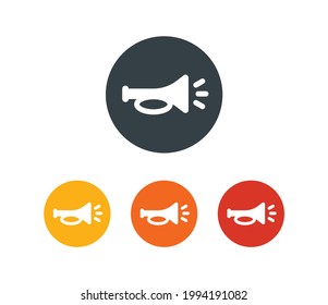 Car horn, Klaxon vintage style. Air horn, Hooter car icon vector illustration