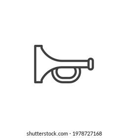 Car horn line icon. linear style sign for mobile concept and web design. Trumpet outline vector icon. Symbol, logo illustration. Vector graphics