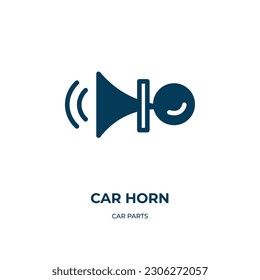 Autohorn, Vektorsymbol. Auto-Horn, Horn, Auto-gefüllte Symbole aus flachen Autoteilen Konzept. Einzeln schwarzes Symbol, Vektorgrafik-Symbol-Element für Webdesign und mobile Apps