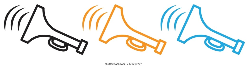 Colección del sistema del logotipo del Vector de la bocina del coche para el App del Web