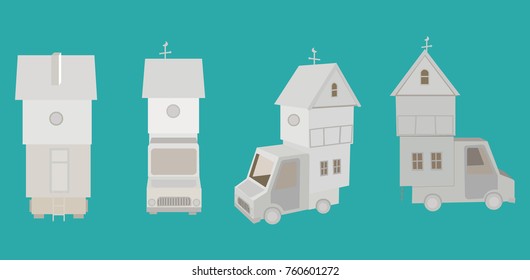 Car house from different angles