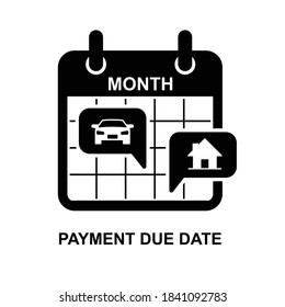 Car And House Installment Payment Icon,installment Payment Plan Concept,pay For Car And House Rent Deadline Reminder.