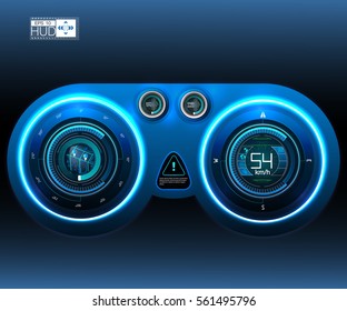 Car HUD Dashboard. Abstract virtual graphic touch user interface.  Futuristic user interface HUD and Infographic elements. 