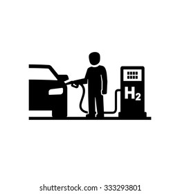 Car Hydrogen Station Vector Icon 
