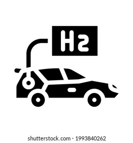 car hydrogen transport glyph icon vector. car hydrogen transport sign. isolated contour symbol black illustration