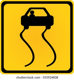 Car ice caution road way icon