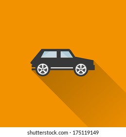 Car icon 3 ( Long Shadow )