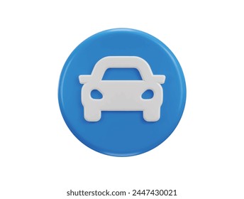 car icon 3d rendering vector illustration