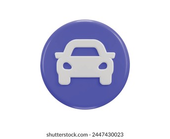 car icon 3d rendering vector illustration