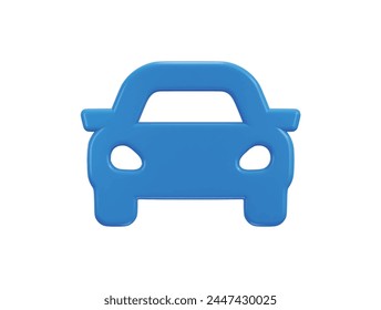 car icon 3d rendering vector illustration