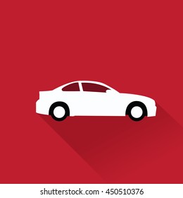 Car icon 8 in red background