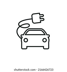 Car icon with the ability to connect to the power grid.