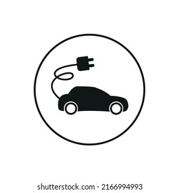 Car icon with the ability to connect to the power grid.