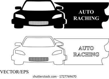car icon auto raching  Vector,editable stroke vector illustration eps10