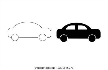 Car icon. Auto, view, sport, race, transport concept. Vector illustration isolated on white background. Car silhouette on white background.