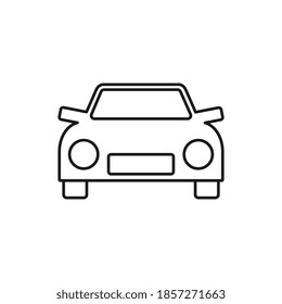 Car icon. Automobile symbol front view. Flat style