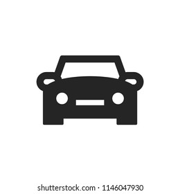 Car icon. Automobile symbol. Vehicle sign, flat vector element isolated on white background. Simple vector illustration for graphic and web design.