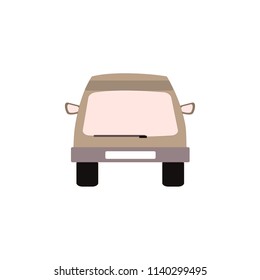 Car icon back view isolated on white. Vector illustration