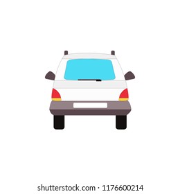 Car icon back view isolated on white. Vector illustration