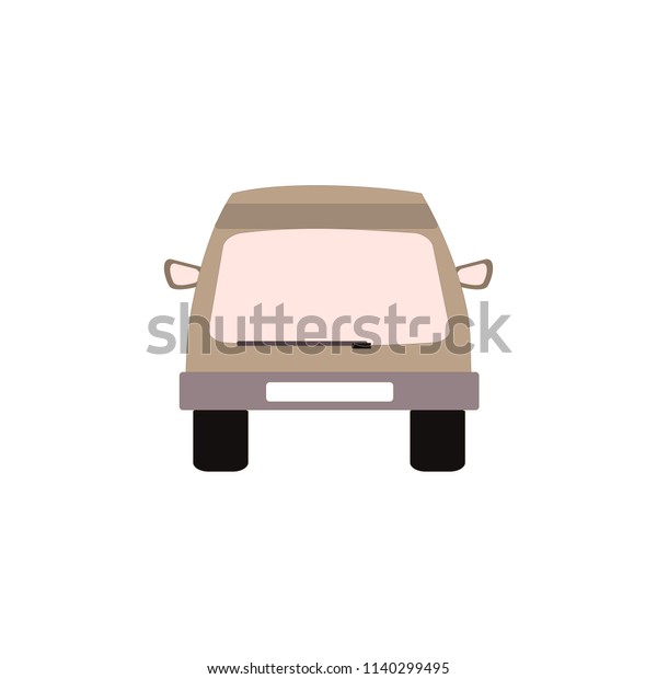 Car\
icon back view isolated on white. Vector\
illustration