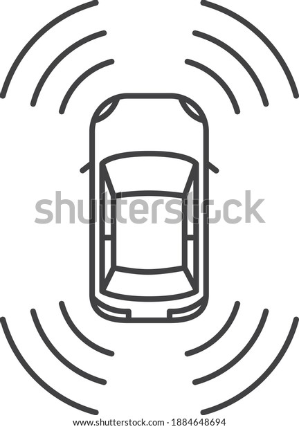Car Icon with backup
camera , vector	